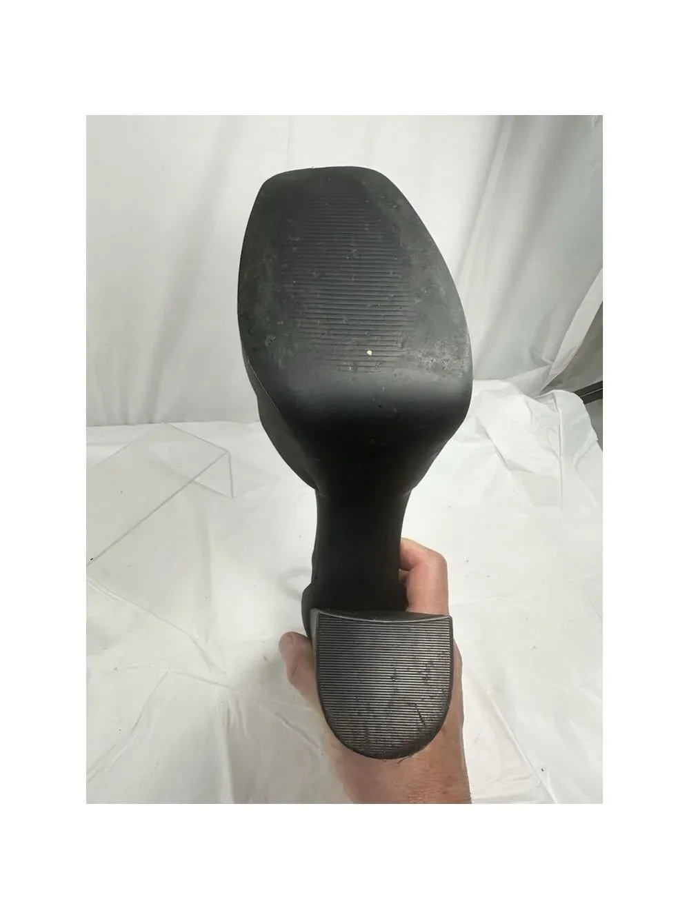 ALDO Grandle AnkleStrap Double Platform 5.75” Pump Satin Black Women Sz 11 Goth